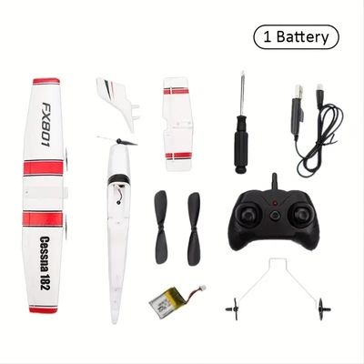 Fx-801 Rc Piano Epp Foam Glider Aeroplano Giroscopio 2.4g 2ch Rtf Remote Control Aerei con spessore delle ali per stile bianco Aeroplani EPP