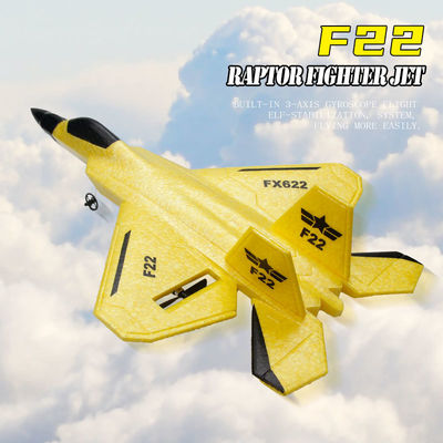 FX622 RC Aereo a controllo remoto Aeromobile F22 Modello giocattolo Piccolo aliante a schiuma con luci Fighter per l'aggiornamento di frequenza 2,4 GHz