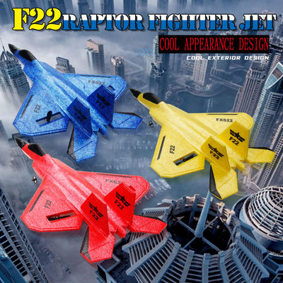 FX622 RC Aereo a controllo remoto Aeromobile F22 Modello giocattolo Piccolo aliante a schiuma con luci Fighter per l'aggiornamento di frequenza 2,4 GHz