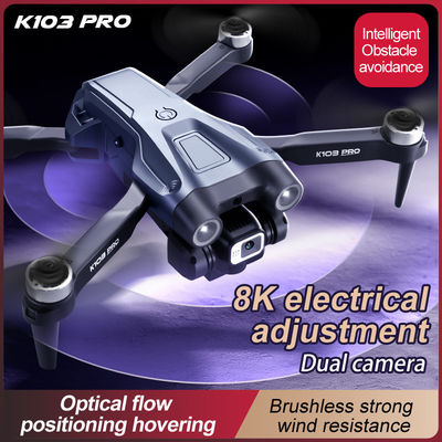 Drone per principianti K103 Pro Drone con doppia fotocamera 4k Evitazione degli ostacoli flusso ottico Wifi Fpv e motore senza spazzole pieghevole