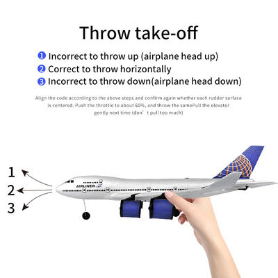 2.4G 2CH Predator Remote Control Fuma Hand Throwing Glider per bambini Alto emulazione Boeing 747 Airliner RC Aeroplano