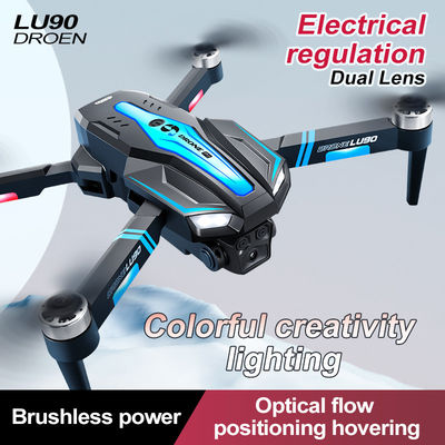 Droni principianti Posizionamento del flusso a tre assi Mini Drone pieghevole senza spazzole con evasione degli ostacoli a infrarossi e fotocamera 4k