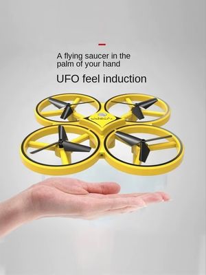 Giallo D10H Popolare Disegno Disegno Personalizzabile Piano giocattolo Gesture Control Drone Con Luci Led Per Bambini Distanza remota 80m