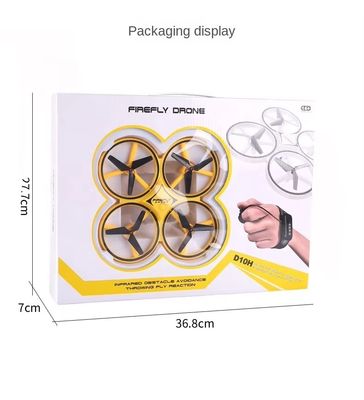 Giallo D10H Popolare Disegno Disegno Personalizzabile Piano giocattolo Gesture Control Drone Con Luci Led Per Bambini Distanza remota 80m