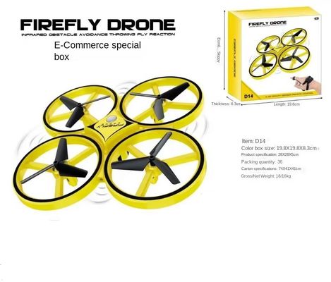 Giallo D10H Popolare Disegno Disegno Personalizzabile Piano giocattolo Gesture Control Drone Con Luci Led Per Bambini Distanza remota 80m