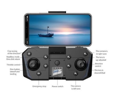 BLACK HUGTEC W21 Drone impostazioni della fotocamera personalizzabili e registrazione video One-Touch per un tempo di volo massimo 10-20min