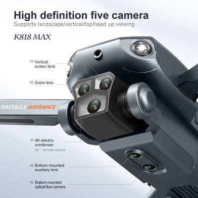 Max Drone 4k HD Cinque telecamere 360 Evitazione degli ostacoli Flusso ottico Volare Mini Quadcopter 100m Distanza di trasmissione immagine