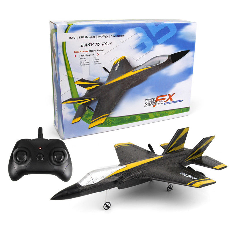 2.4G 2CH Fx635 Ala fissa EPP schiuma RC aliante Aeroplano F35 RTF Modello di aereo a controllo remoto con batteria AA*2 Controller